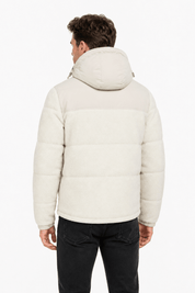 Doudoune matelassée effet sherpa écrue et beige HERMAN