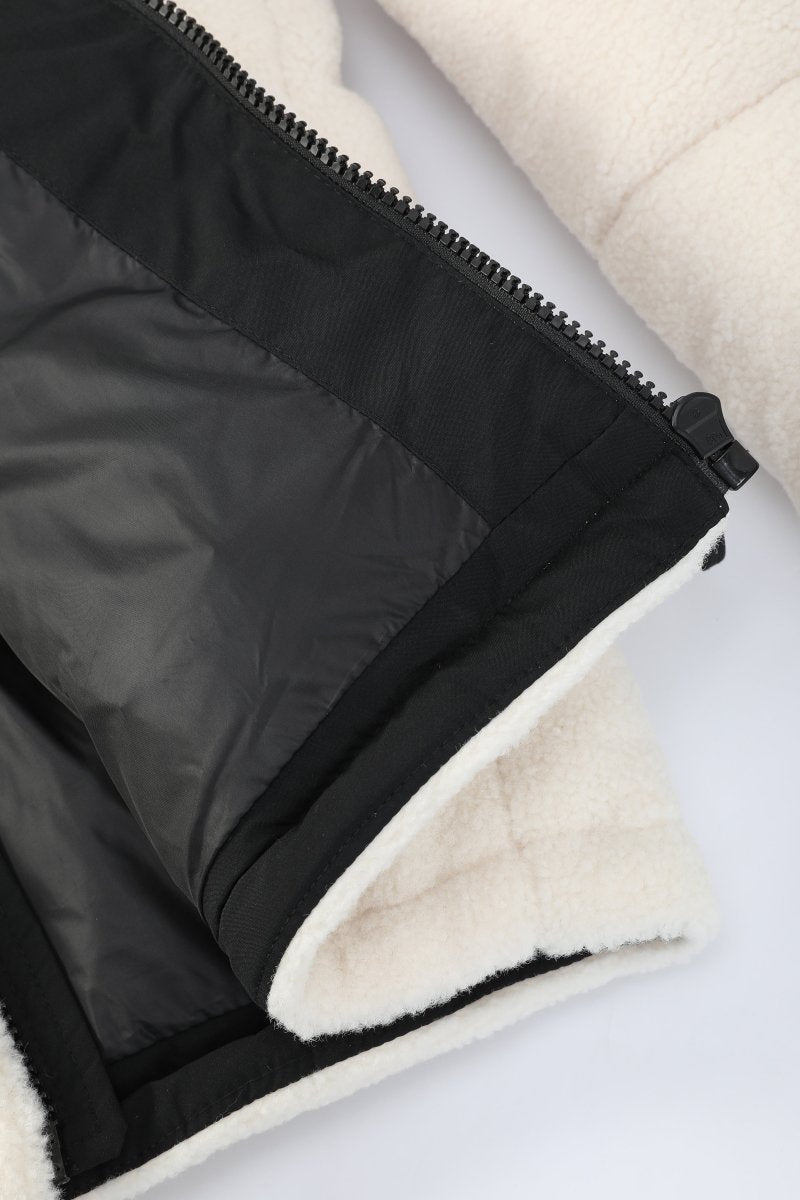 Doudoune matelassée effet sherpa écrue et noire HERMAN