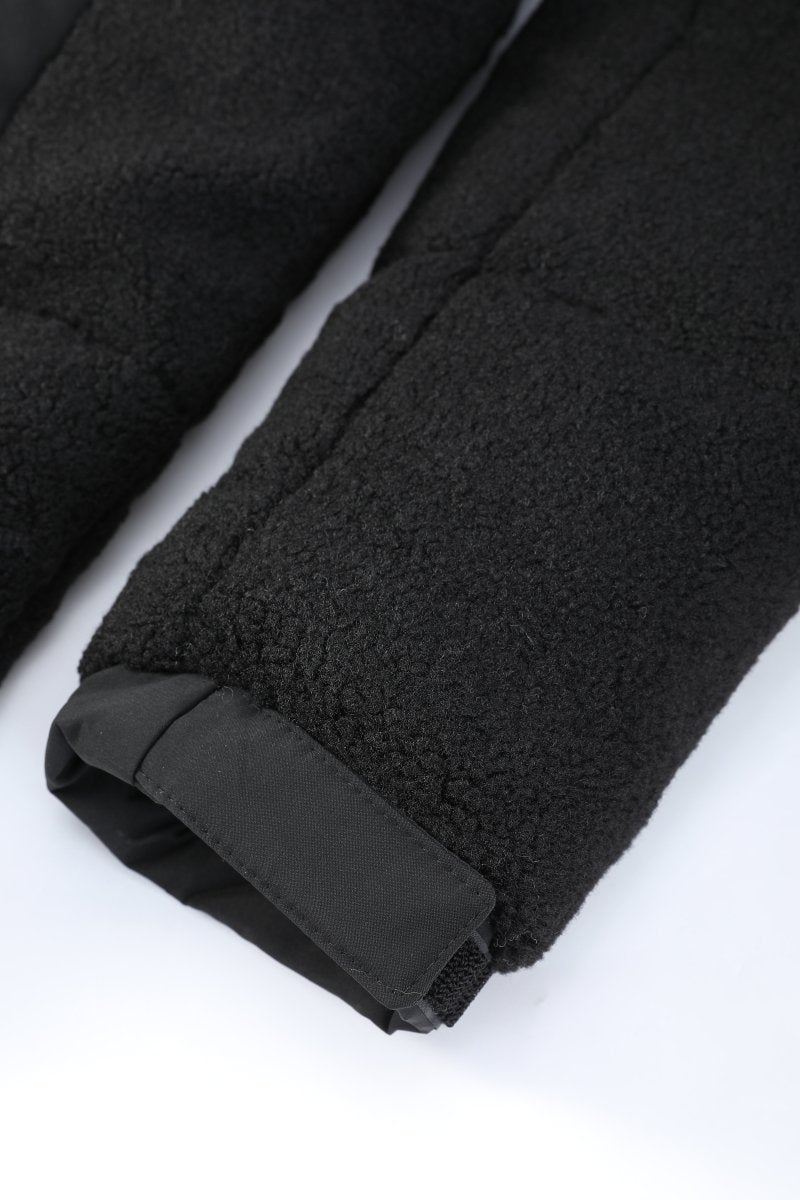 Doudoune matelassée effet sherpa noire HERMAN