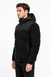 Doudoune matelassée effet sherpa noire HERMAN