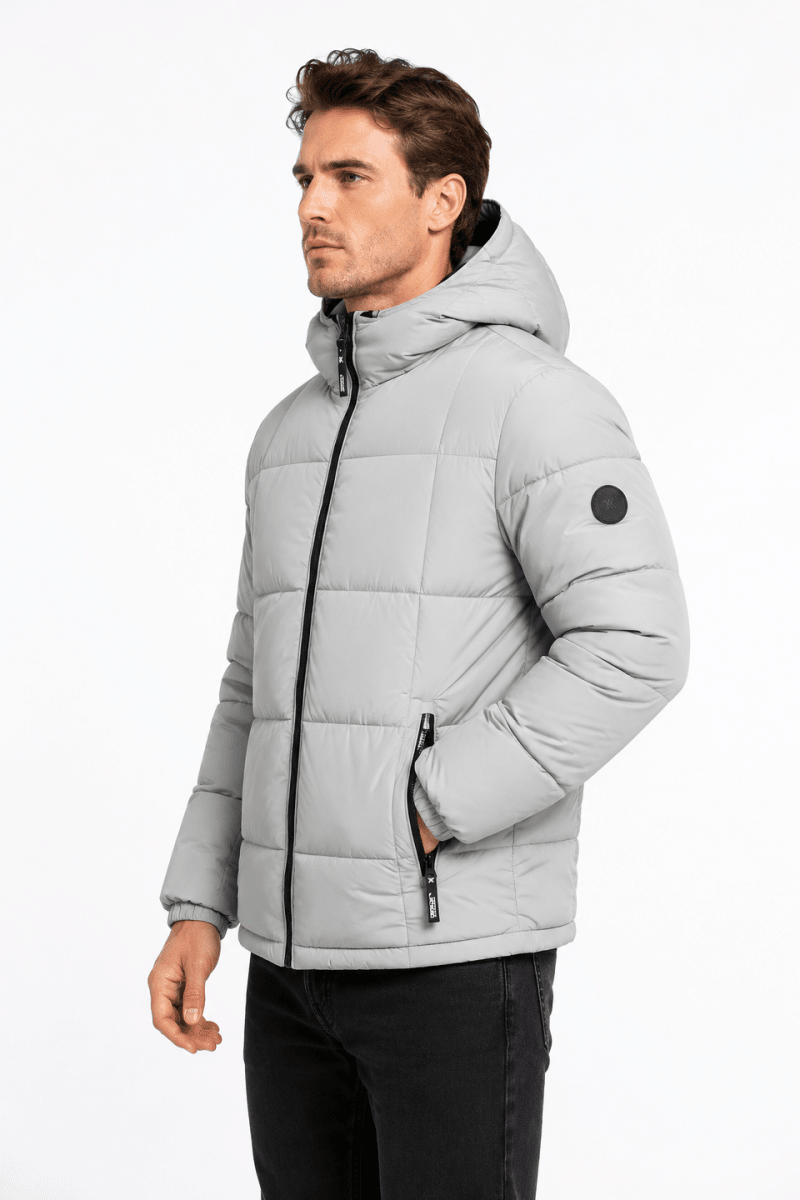 Doudoune matelassée gris clair DELVAUX