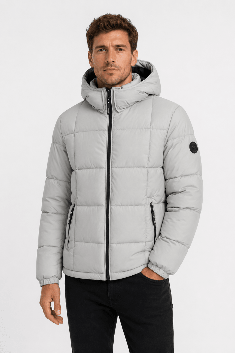 Doudoune matelassée gris clair DELVAUX