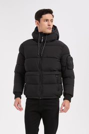 Doudoune noir homme à capuche CHARLES