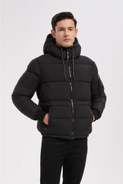 Doudoune noir homme à capuche CHARLES