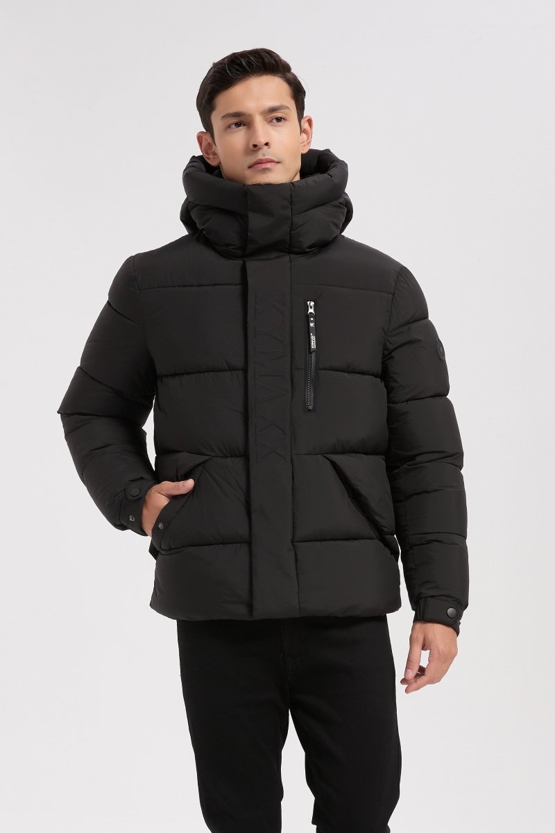 Doudoune noir homme à capuche EUGÈNE