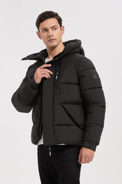 Doudoune noir homme à capuche EUGÈNE
