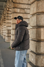 Doudoune noir homme à capuche FRANCK