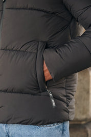 Doudoune noir homme à capuche FRANCK