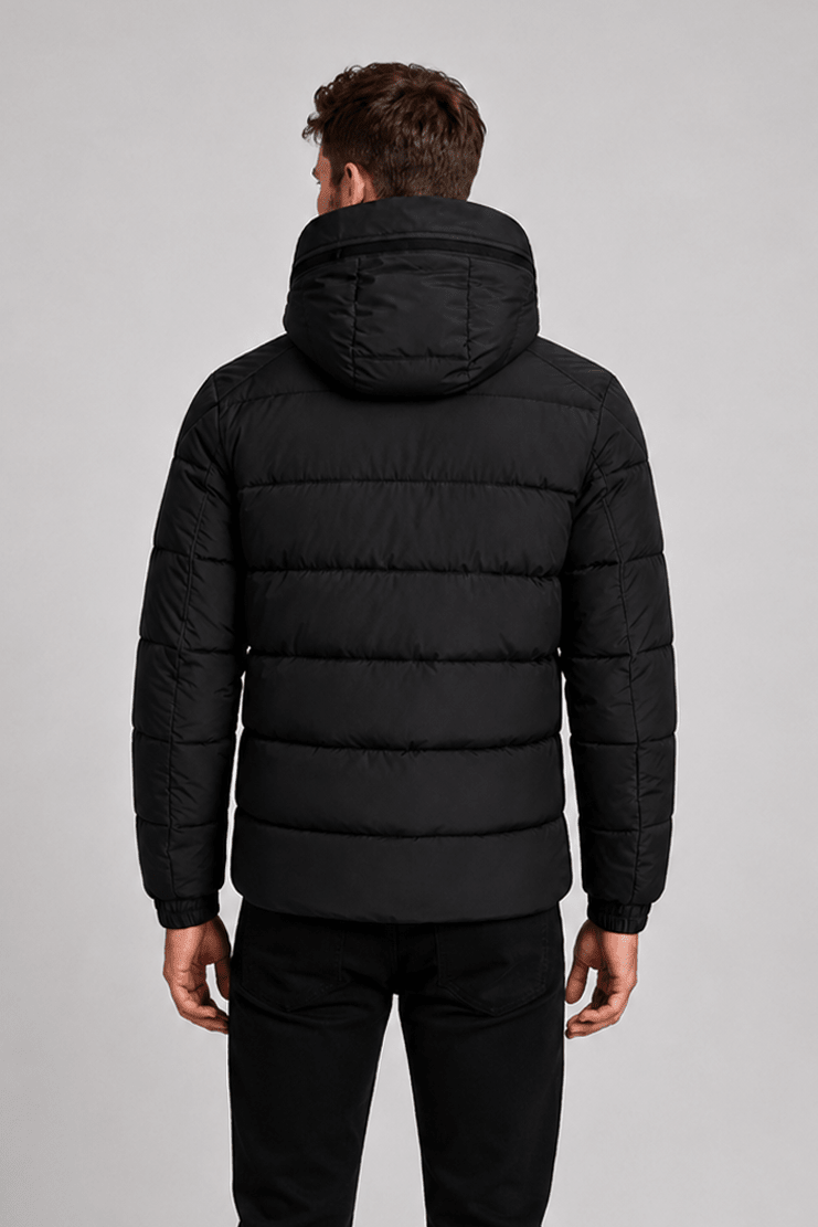 Doudoune noir homme à capuche HANCOCK