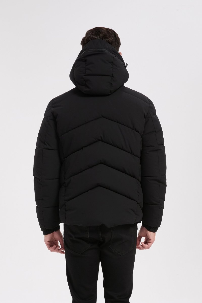 Doudoune noir homme à capuche LÉON