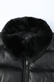Doudoune noir homme similicuir DENNIS