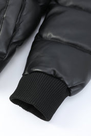 Doudoune noir homme similicuir DENNIS