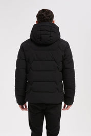Doudoune noire homme à capuche LUC