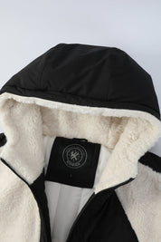 Doudoune polaire écrue et noir homme à capuche DUFFY