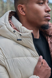 Doudoune réversible écrue et camel BARRY