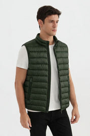 Doudoune sans manches à matière recyclée kaki foncé SAMUEL