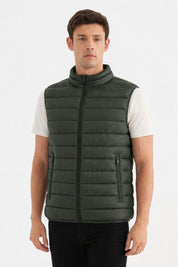 Doudoune sans manches à matière recyclée kaki foncé SAMUEL