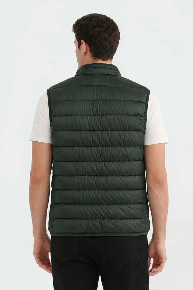 Doudoune sans manches à matière recyclée kaki foncé SAMUEL