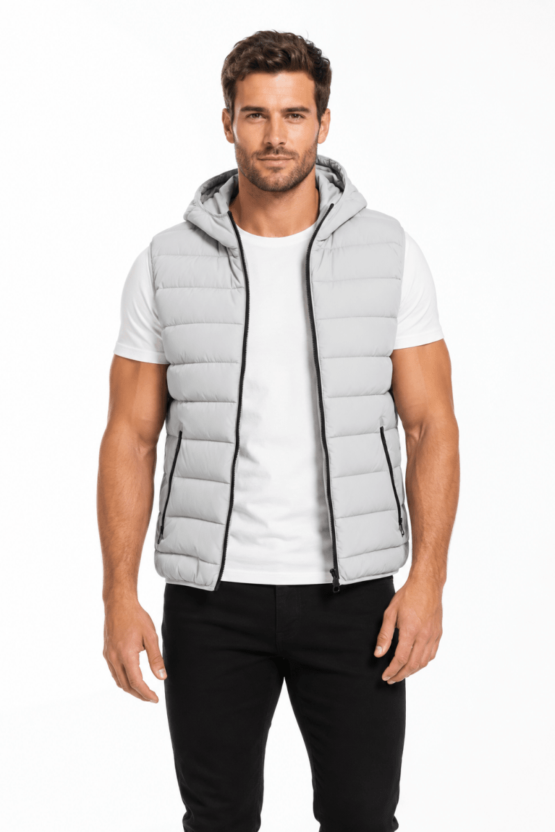 Doudoune sans manches gris clair MAXIME