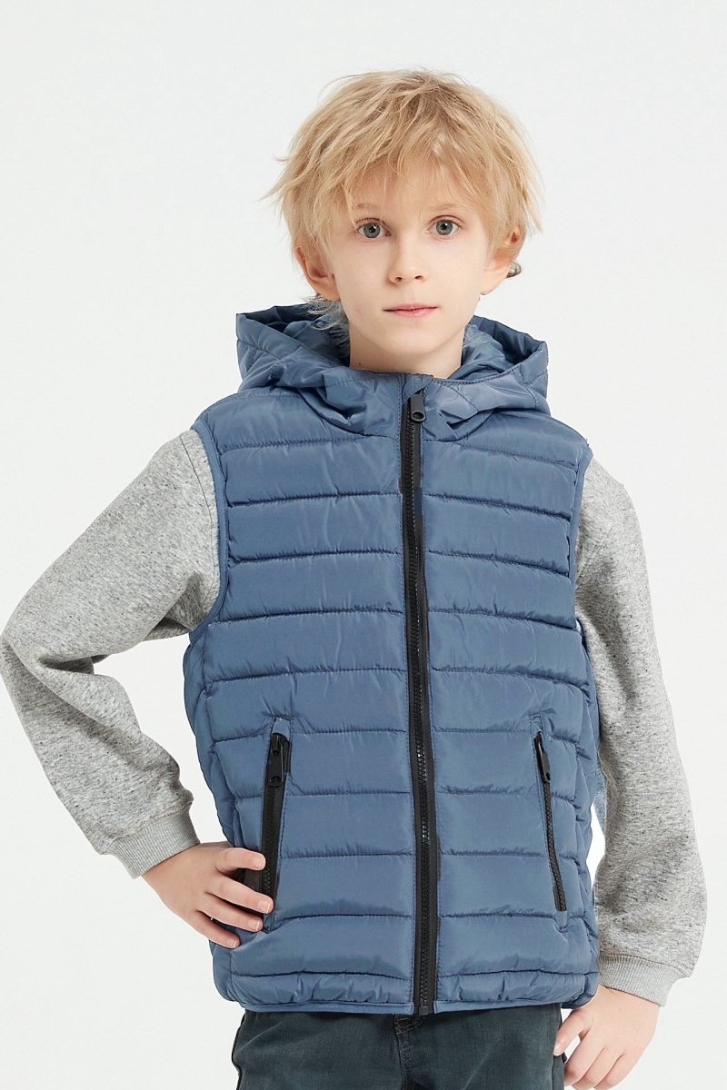 Doudoune sans-manche à capuche coupe courte pour enfant Kymaxx