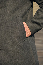 Manteau long feutré gris foncé FLORIN