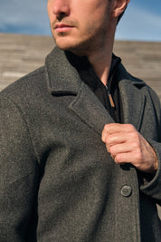 Manteau long feutré gris foncé FLORIN