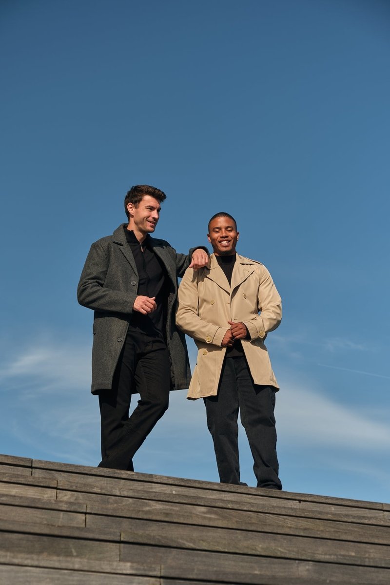 Manteau long feutré gris foncé FLORIN