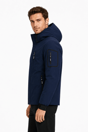 Parka bleu foncé homme à capuche FIELD