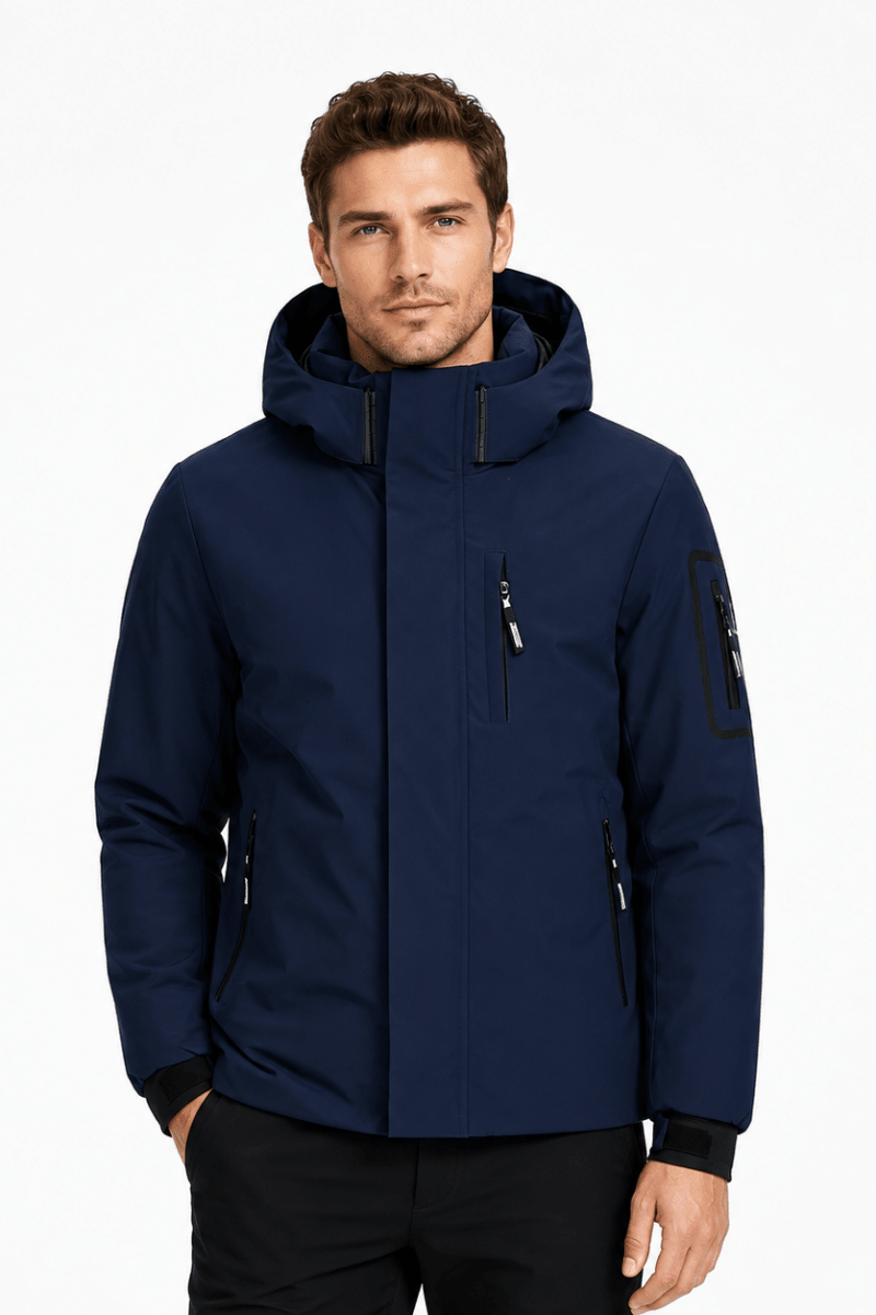 Parka bleu foncé homme à capuche FIELD