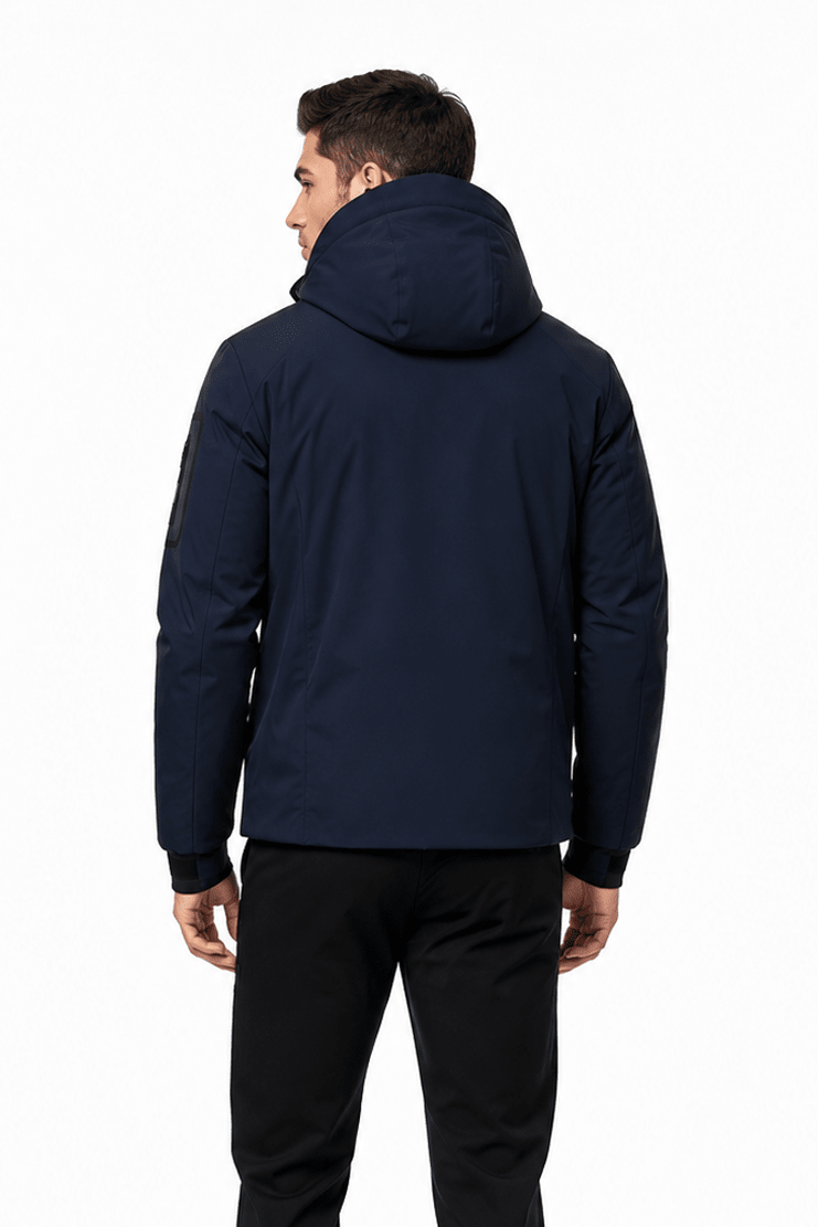 Parka bleu foncé homme à capuche FIELD