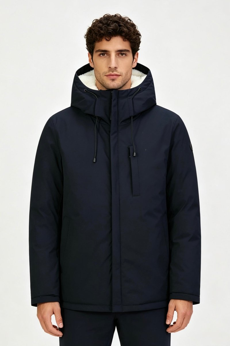 Parka bleu foncé homme doublée sherpa LOÏC