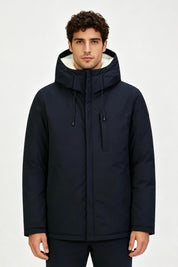 Parka bleu foncé homme doublée sherpa LOÏC