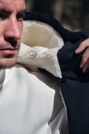 Parka bleu foncé homme doublée sherpa LOÏC