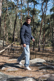 Parka bleu foncé homme doublée sherpa LOÏC