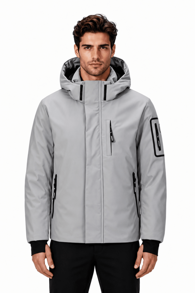 Parka gris clair homme à capuche FIELD