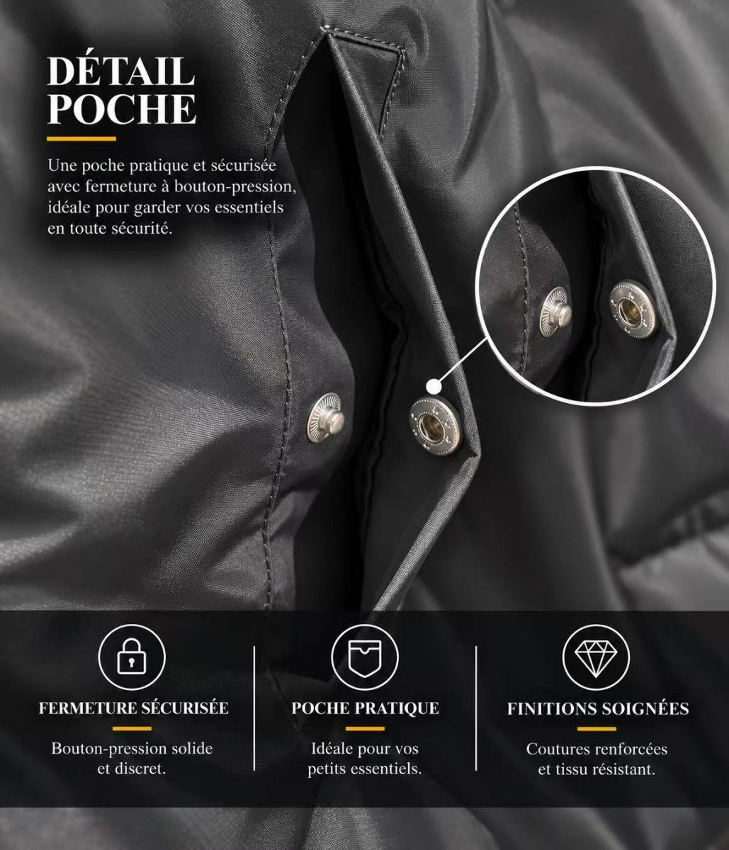 Parka longue à capuche zippée gris NEO