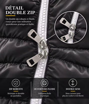 Parka longue à capuche zippée gris NEO