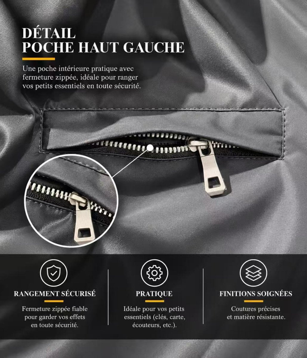Parka longue à capuche zippée gris NEO