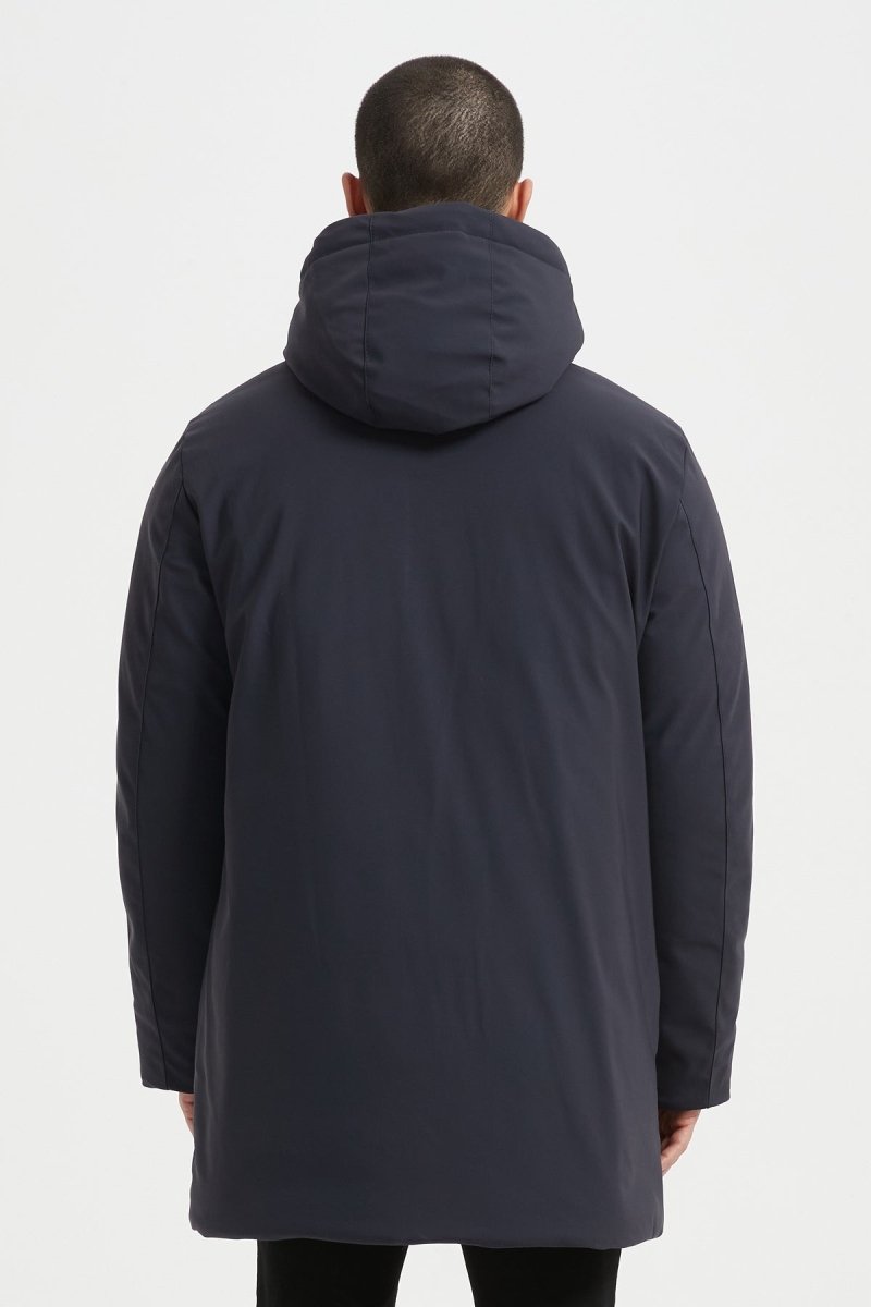Parka longue BLEU homme à capuche – Élégance urbaine & confort thermique LUDOVIC