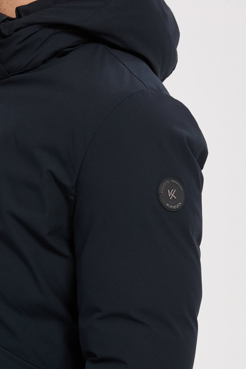 Parka longue bleu marine homme à capuche HUGUES