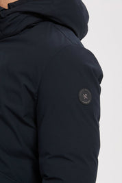 Parka longue bleu marine homme à capuche HUGUES