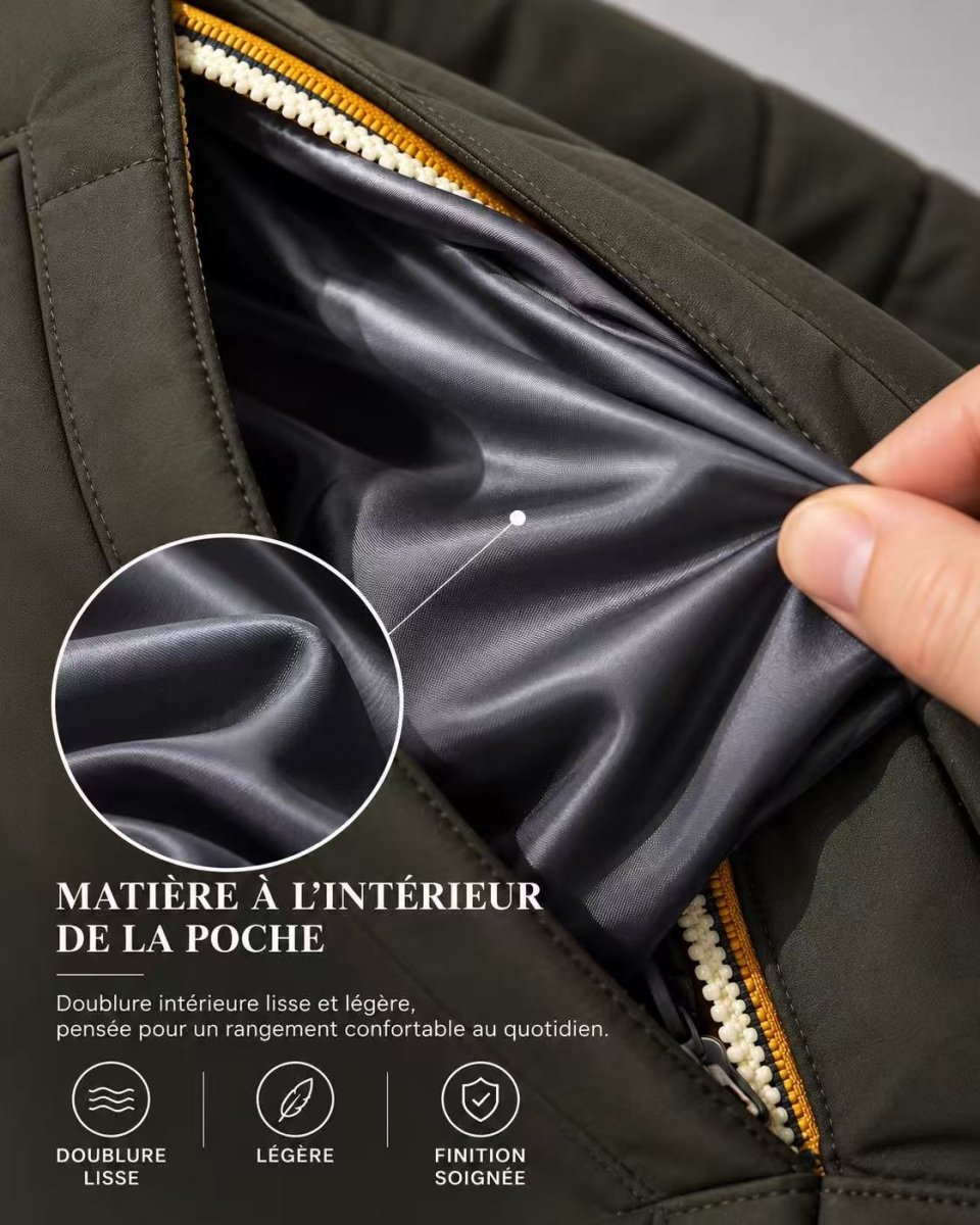 Parka longue fourré kaki JONNY