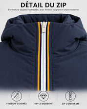 Parka longue fourré marine JONNY