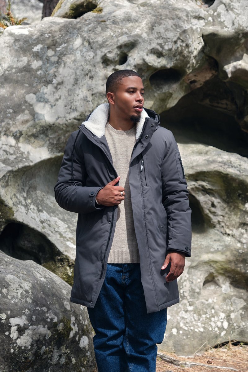 Parka longue gris foncé LAUNAY