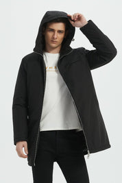 Parka Longue Homme à Capuche Zippée NEO