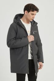 Parka Longue Homme à Capuche Zippée NEO