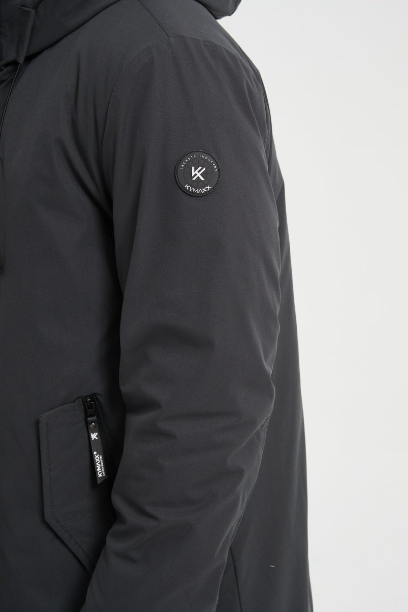 Parka Longue Homme Hiver – Coupe Moderne et Déperlante –Gris Foncé ROGER