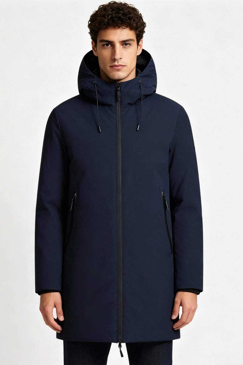Parka longue marine homme avec capuche MARCEL