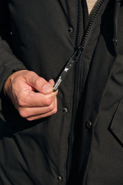 Parka longue noir homme à capuche HUGUES