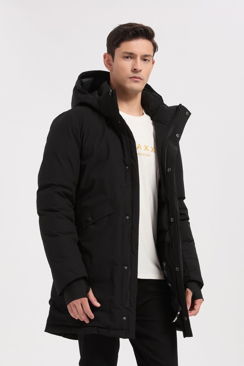 Parka longue noir homme à capuche HUGUES